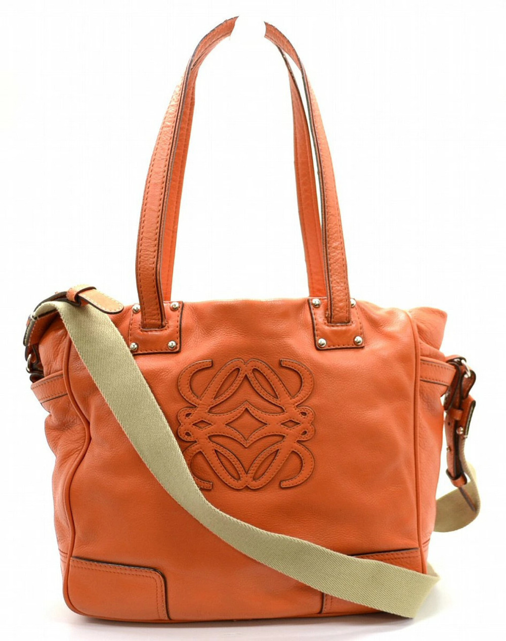 Loewe bag tote shoulder handbag leather orange